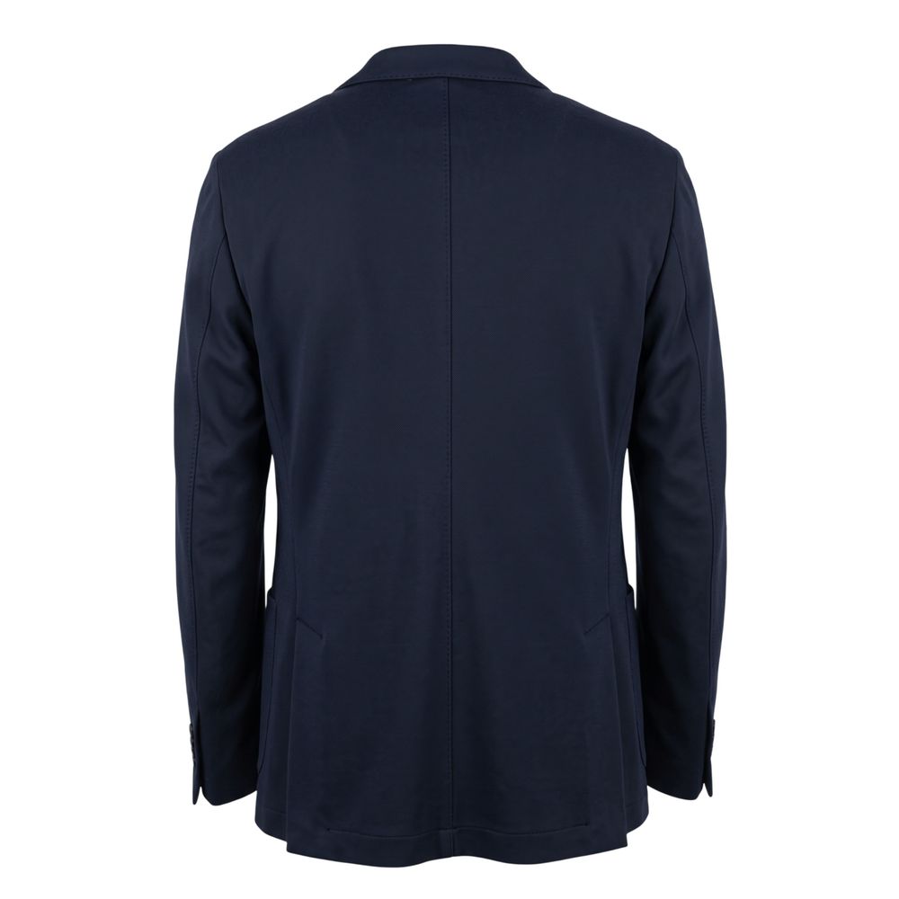 Roberto Pepe Luxury Blue Polyester Men Jacket