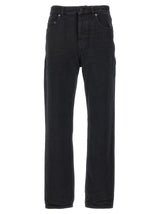 Saint Laurent Black Cotton Straight-Leg Jeans