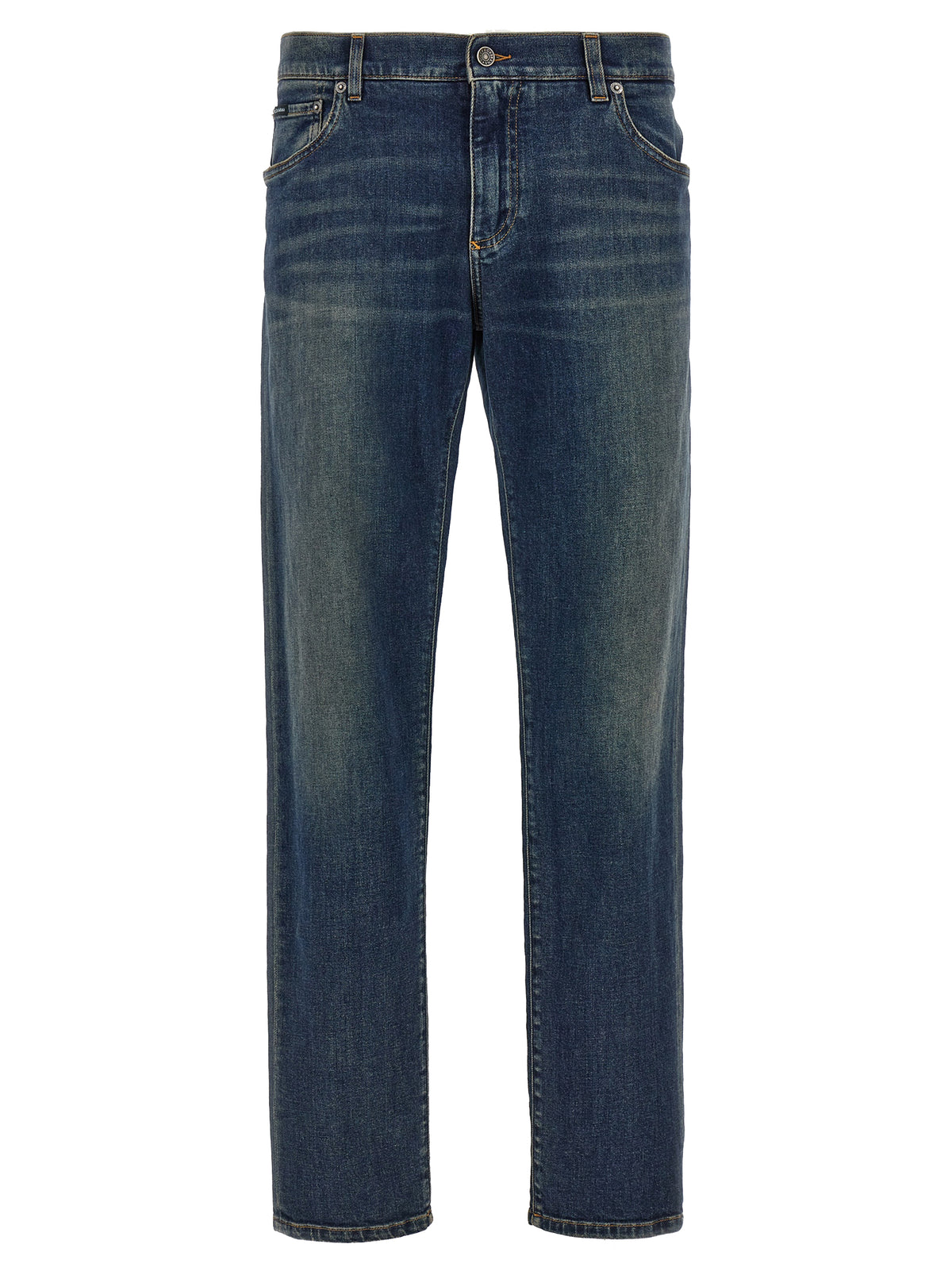 Dolce & Gabbana Blue Cotton Straight-Leg Jeans