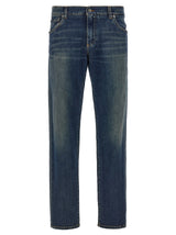 Dolce & Gabbana Blue Cotton Straight-Leg Jeans