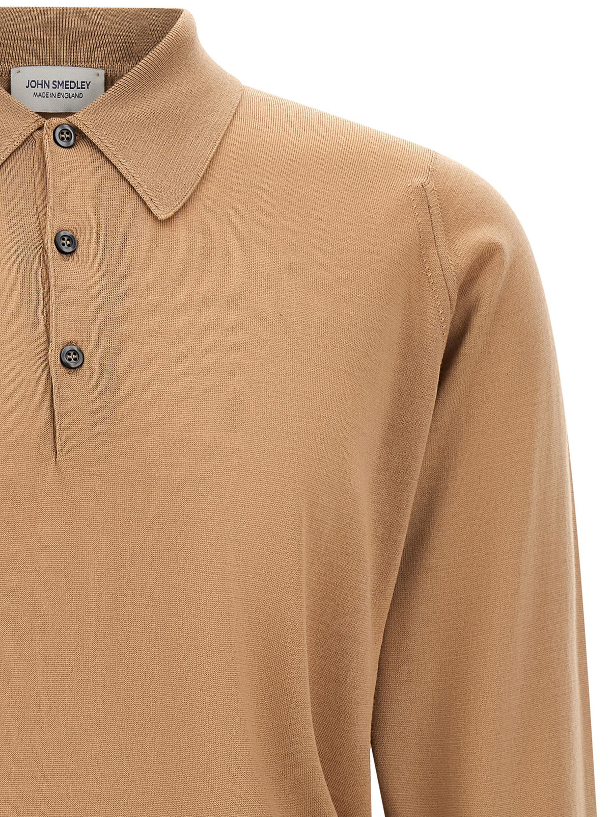 JOHN SMEDLEY Beige Merino Wool Polo Shirt