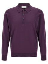 JOHN SMEDLEY Purple Merino Wool Polo Shirt