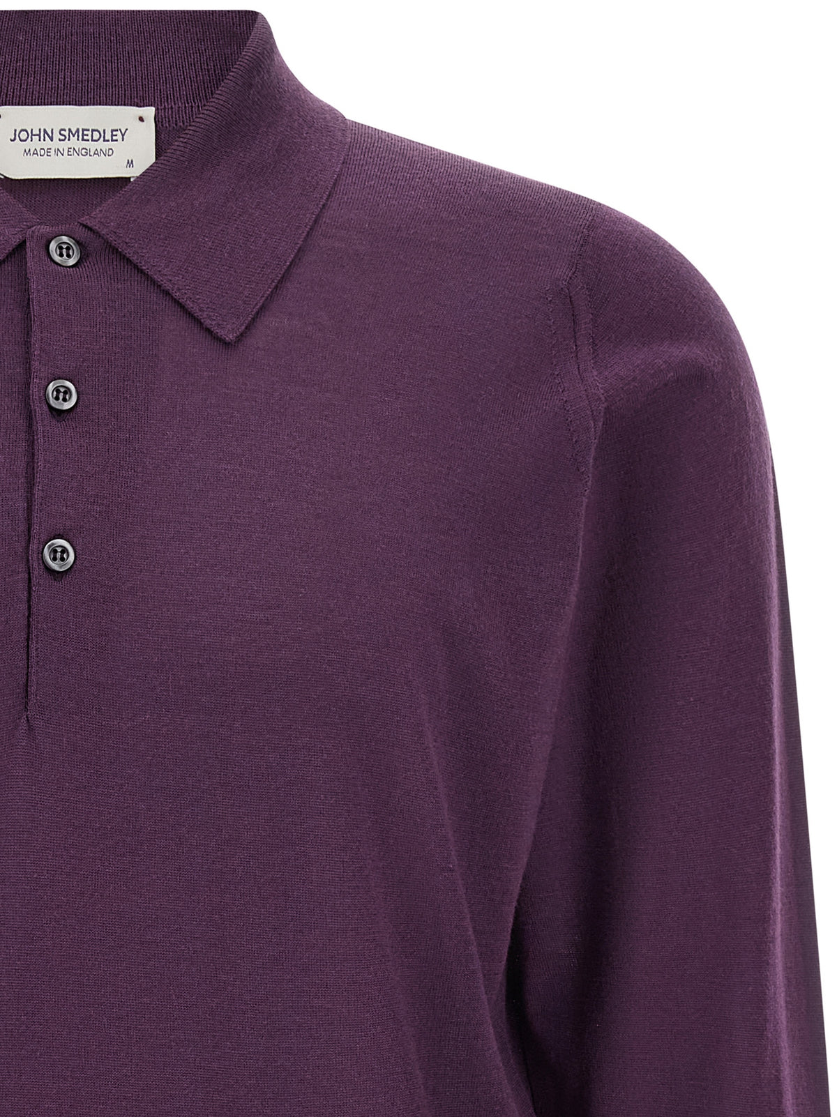 JOHN SMEDLEY Purple Merino Wool Polo Shirt