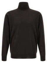 JOHN SMEDLEY Brown Merino Wool Cardigan