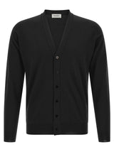 JOHN SMEDLEY Black Merino Wool Cardigan