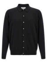JOHN SMEDLEY Black Merino Wool Blouse