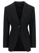 Dolce & Gabbana Black Virgin Wool Blazer