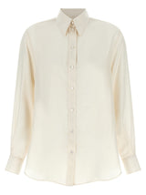 XACUS White Silk Blouse