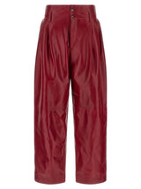 Alberta Ferretti Red Leather Pants