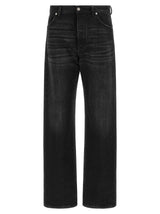 Fendi Black Cotton Straight-Leg Jeans