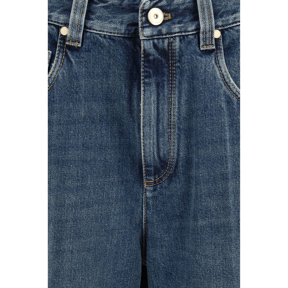 Brunello Cucinelli Blue Cotton Relaxed Fit Jeans