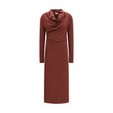 Brunello Cucinelli Bordeaux Wool Oves Aries Casual Dress