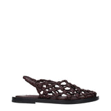 Jil Sander Brown Leather Flat Sandals