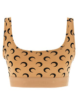 Marine Serre Beige Polyamide Sport Bra