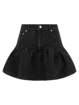 Ganni Black Cotton Long Skirt