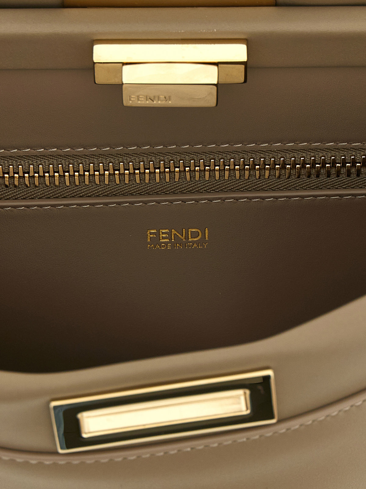 Fendi Gray Calfskin Shoulder Bag