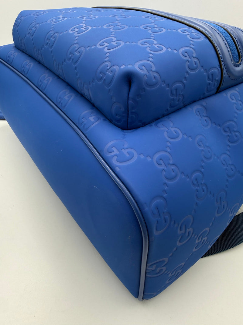 Gucci GUCCI GG Leather Blue Backpack - Elegant & Spacious