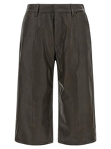 Lemaire Brown Calfskin Bermuda Shorts