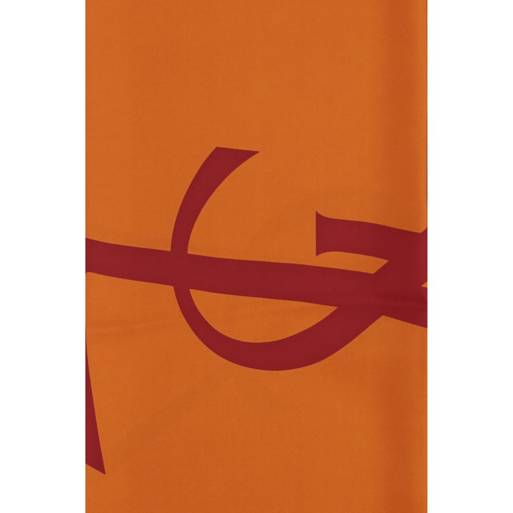 Saint Laurent Cassandre Orange Silk Foulard