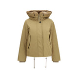 Woolrich Beige Cotton Parka with Detachable Fur Trim