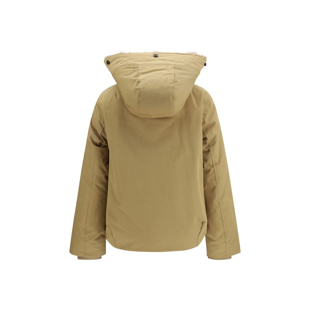 Woolrich Beige Cotton Parka with Detachable Fur Trim