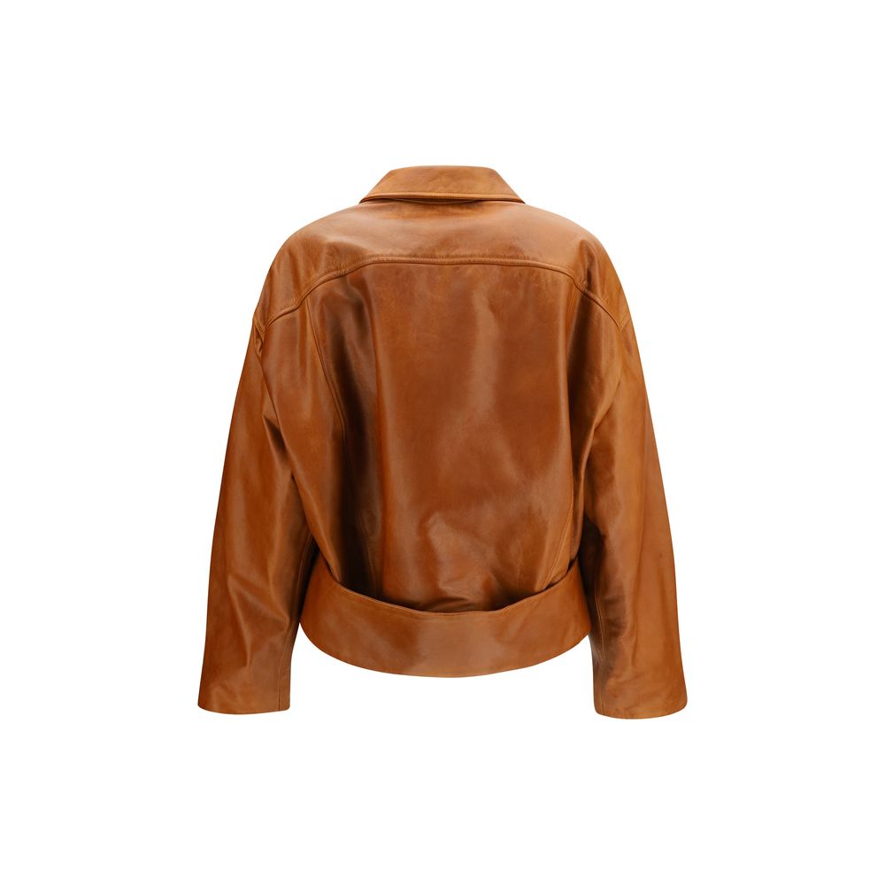 Marni Brown Calf Leather Bos Taurus Jacket for Women