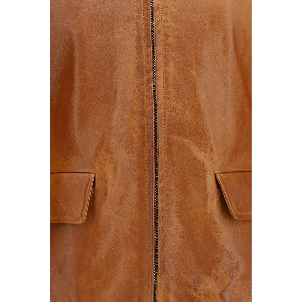 Marni Brown Calf Leather Bos Taurus Jacket for Women