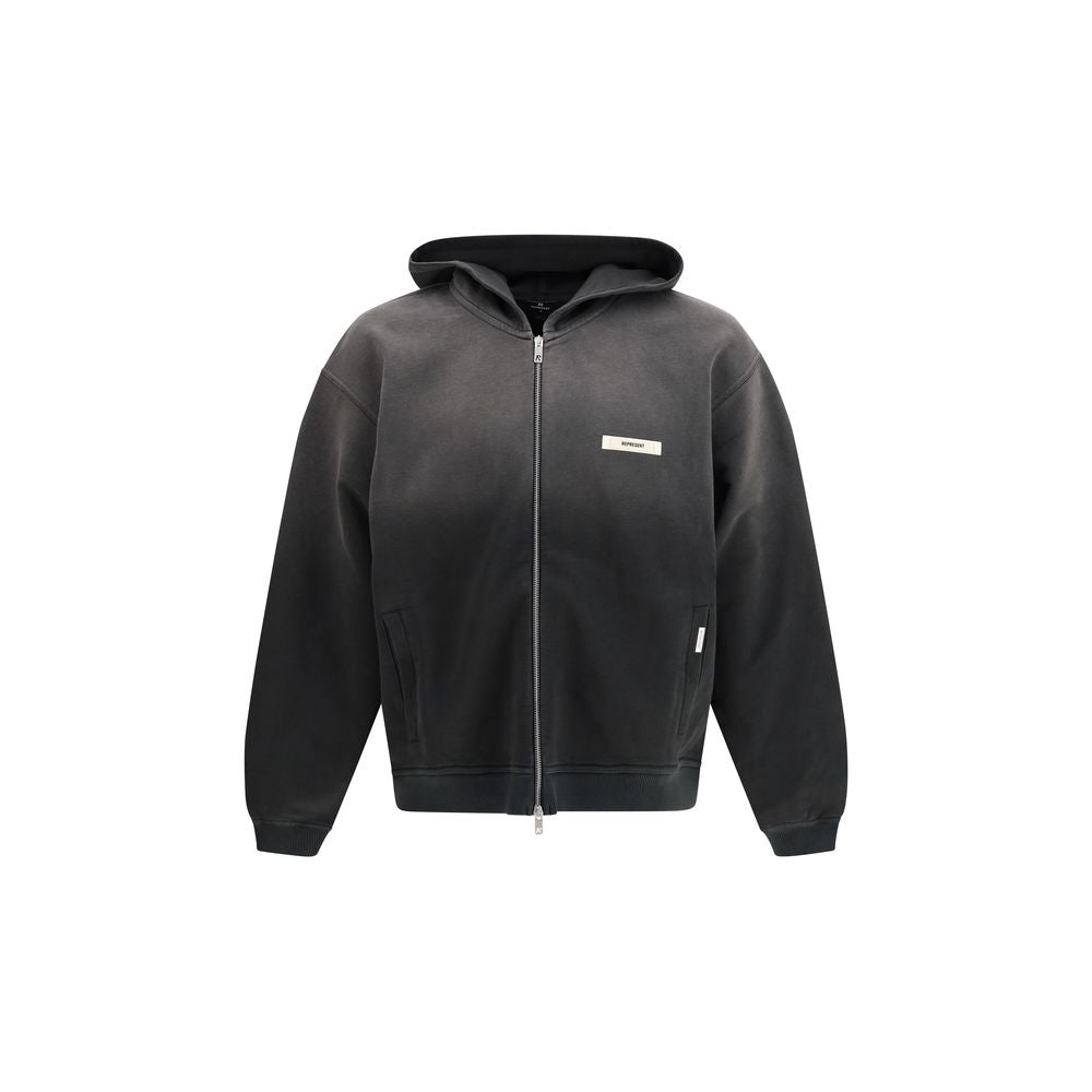 Represent Gray Cotton Hooded Sweatshirt with Gradient Finish