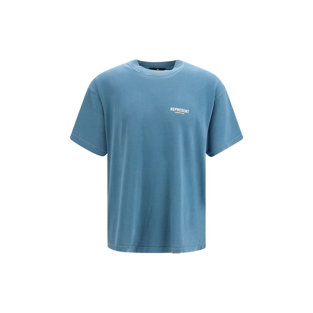 Represent Blue Cotton T-Shirt - Modern Minimalist Design