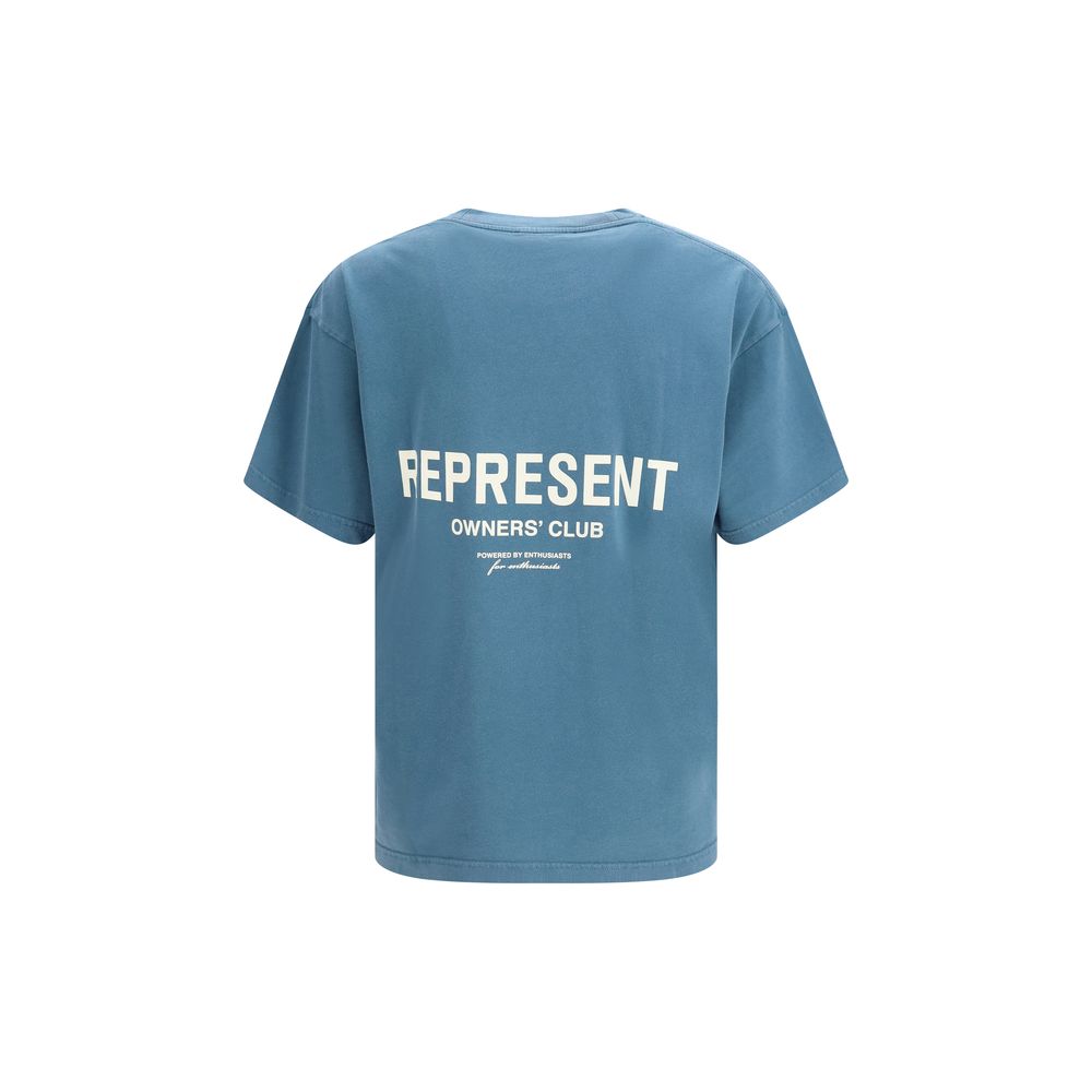 Represent Blue Cotton T-Shirt - Modern Minimalist Design