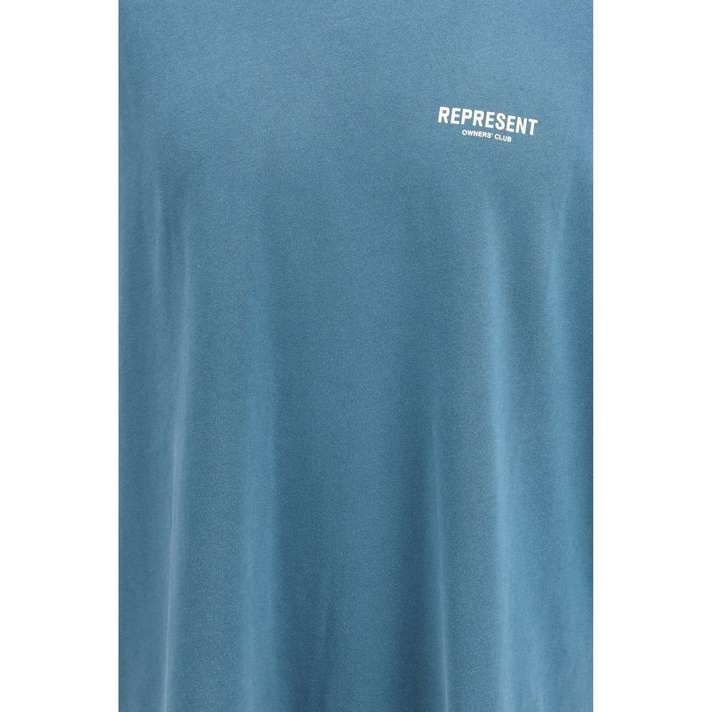 Represent Blue Cotton T-Shirt - Modern Minimalist Design