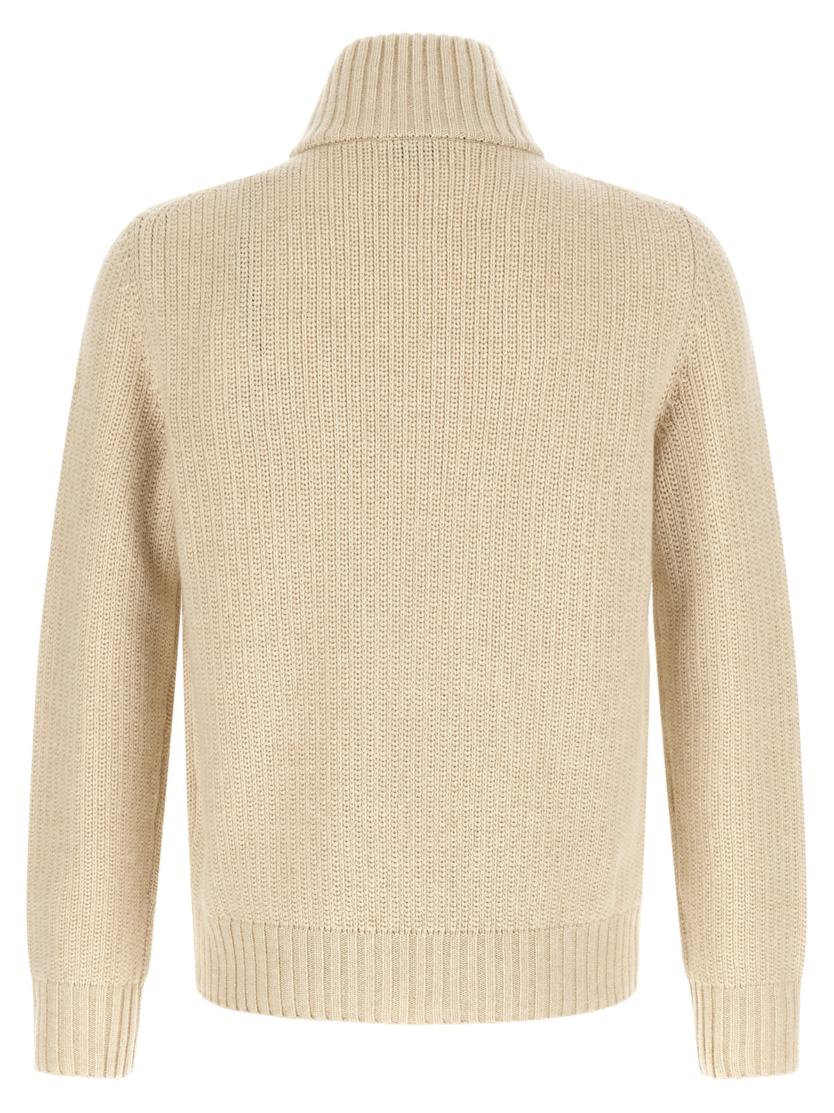 Moncler Beige Virgin Wool Cardigan for Men