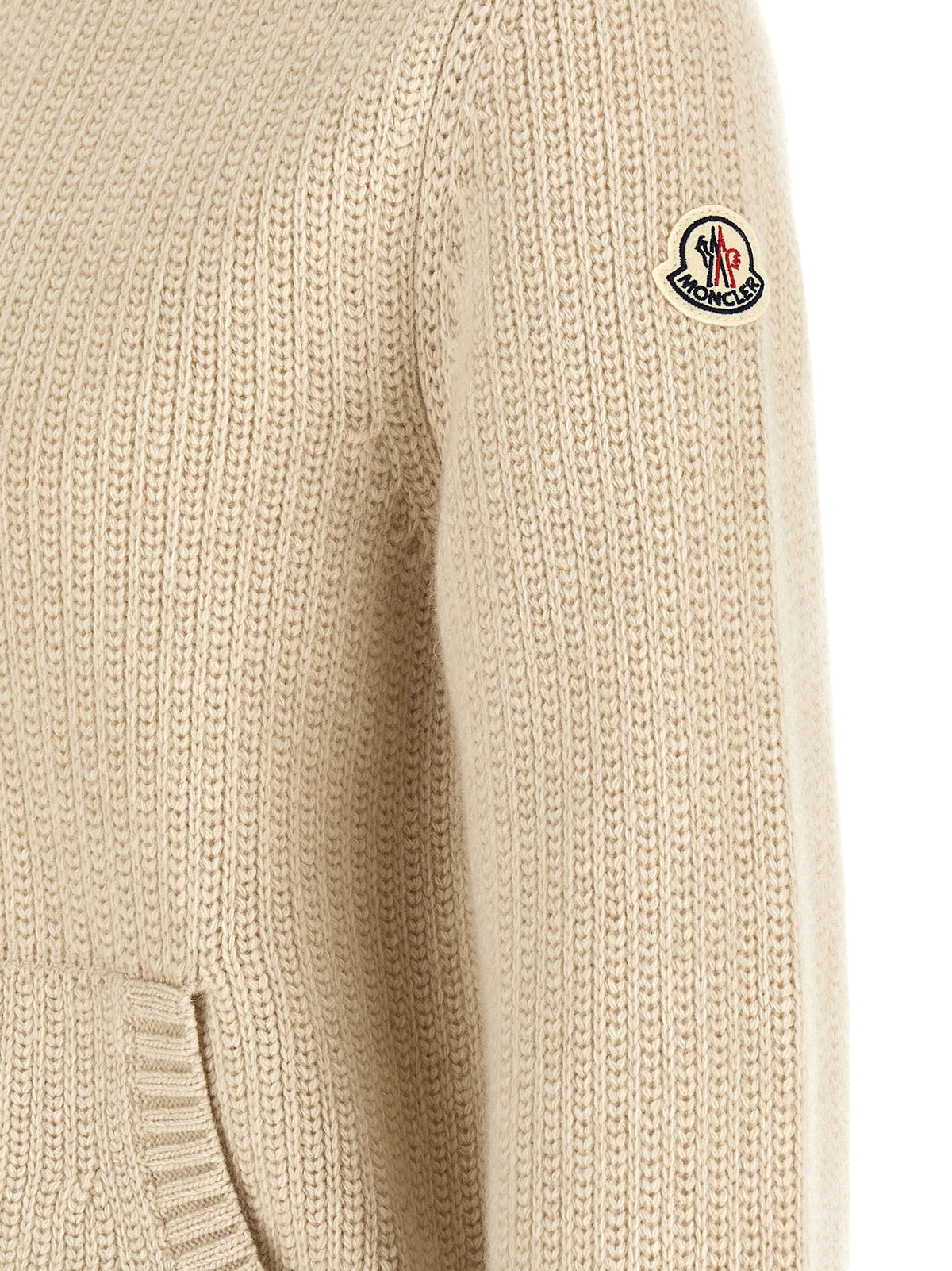 Moncler Beige Virgin Wool Cardigan for Men