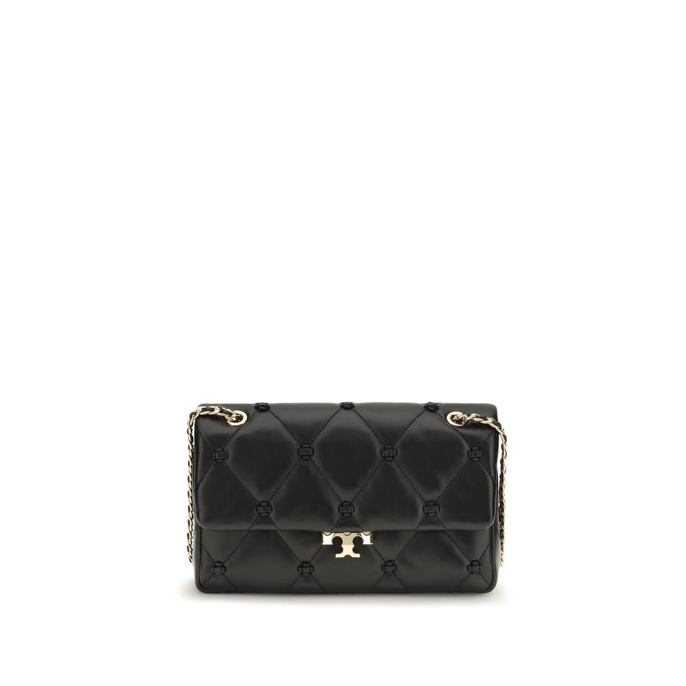 Tory Burch Black Napa Leather Bunny Knot Shoulder Bag