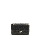 Tory Burch Black Napa Leather Bunny Knot Shoulder Bag