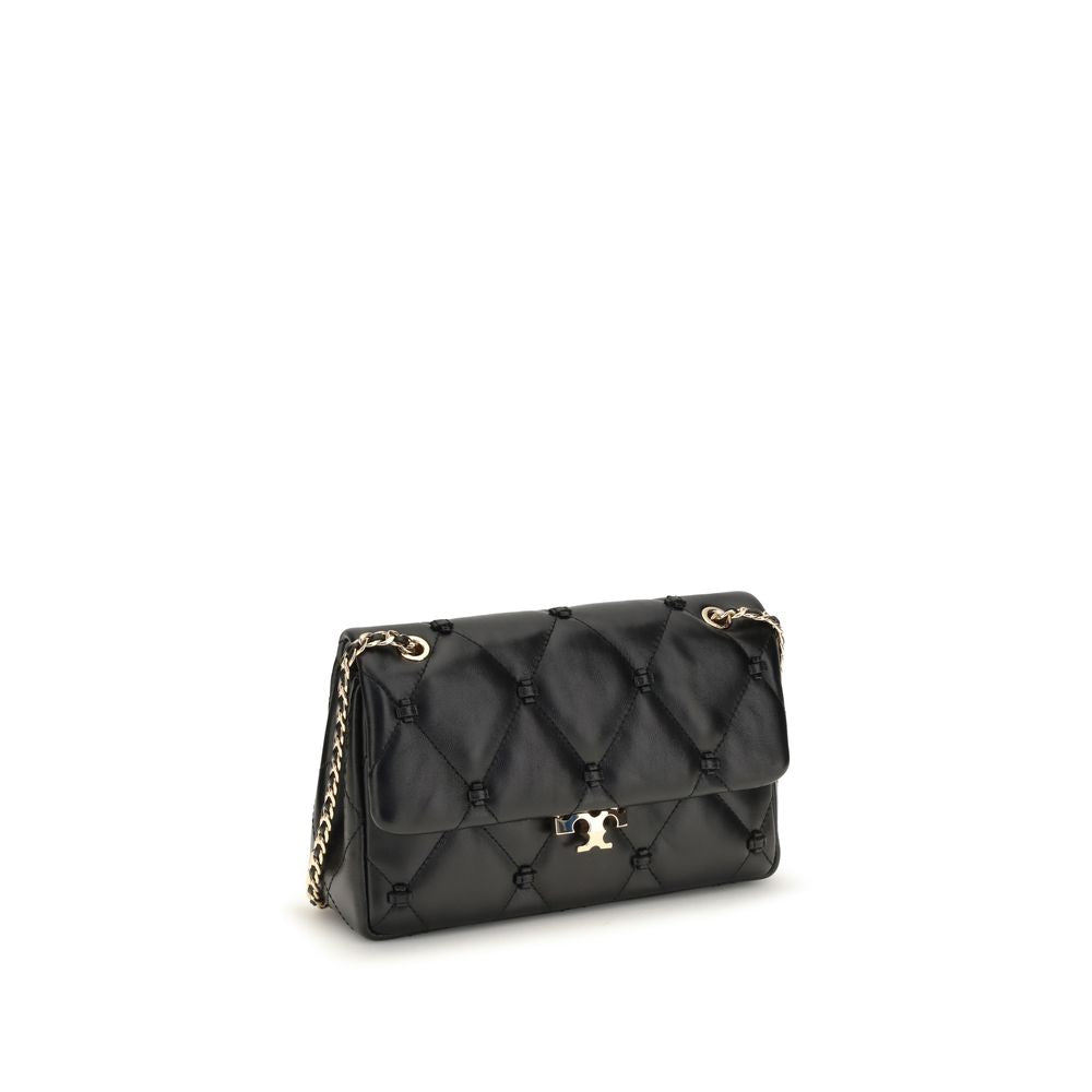 Tory Burch Black Napa Leather Bunny Knot Shoulder Bag