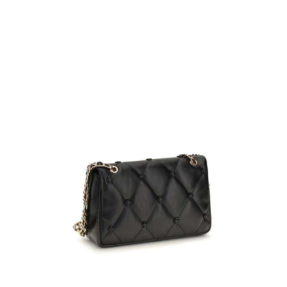 Tory Burch Black Napa Leather Bunny Knot Shoulder Bag