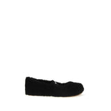 Moon Boot Black Fur Ballet Flats for Women