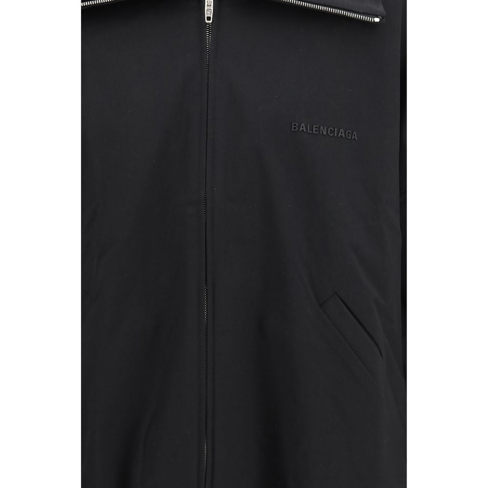 Balenciaga Black Cotton Full-Length Zip Jacket for Men