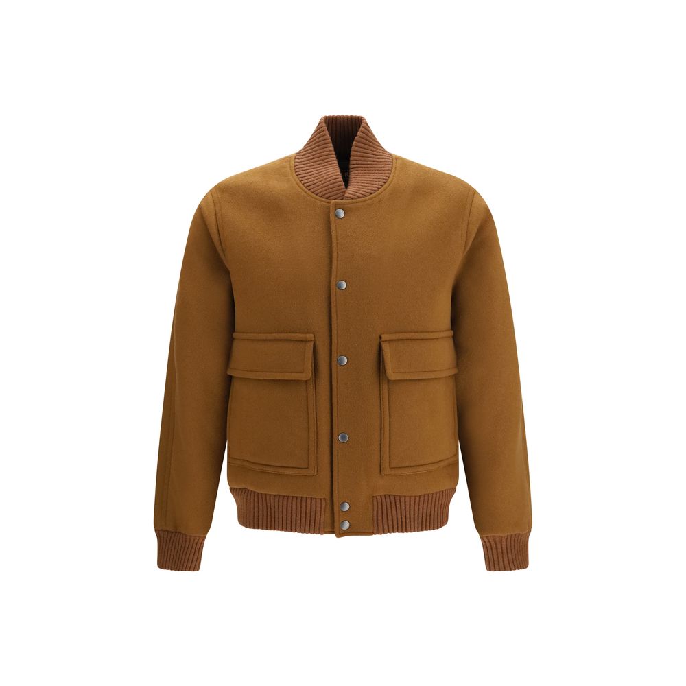 Woolrich Brown Wool Oves Aries Bomber Jacket