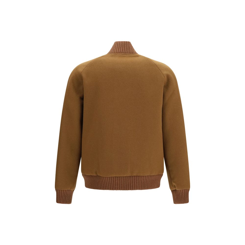 Woolrich Brown Wool Oves Aries Bomber Jacket