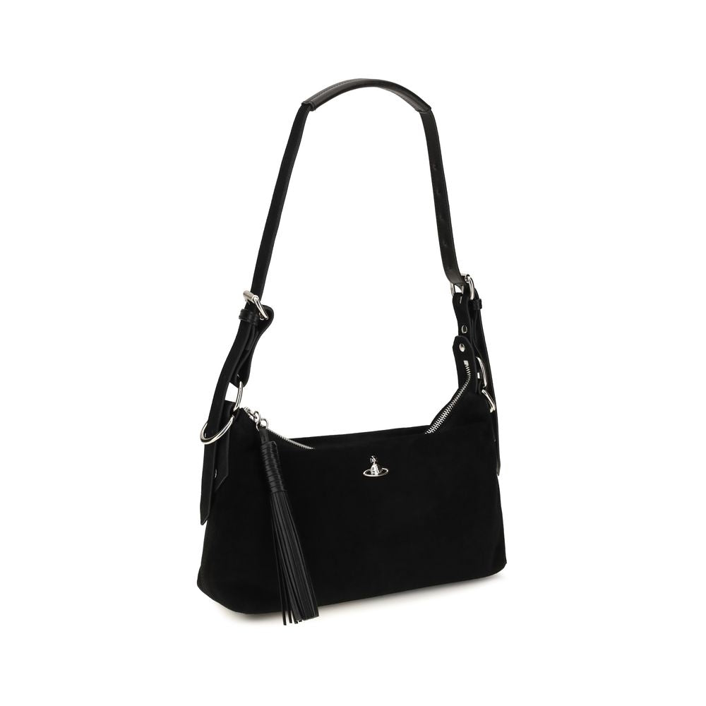 Sac à bandoulière en cuir suédé noir Vivienne Westwood Emma