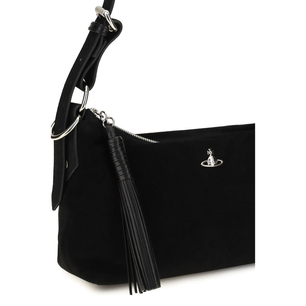 Sac à bandoulière en cuir suédé noir Vivienne Westwood Emma