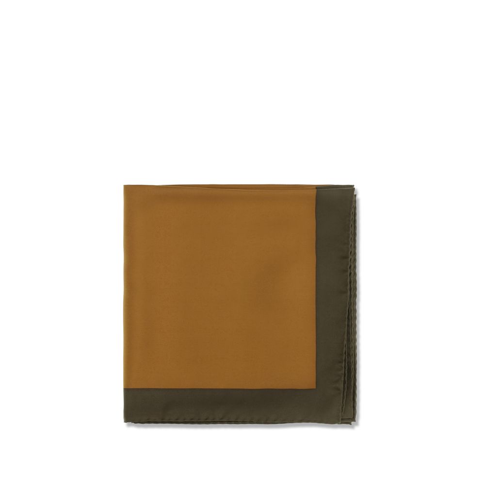 Saint Laurent Brown Silk Cassandre Scarf - 90x90 cm