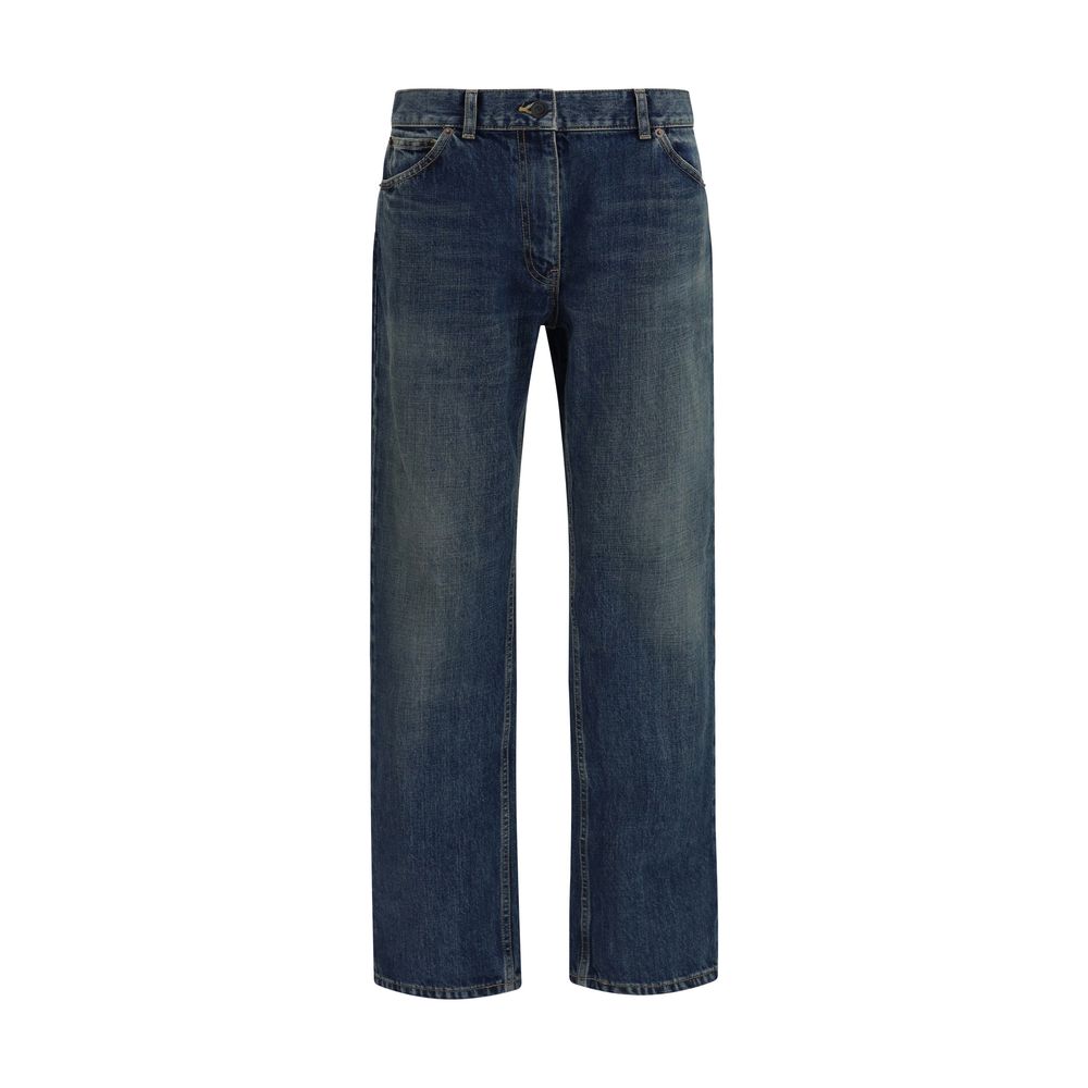 The Row Dinni Blue Cotton Relaxed Fit Jeans for Women