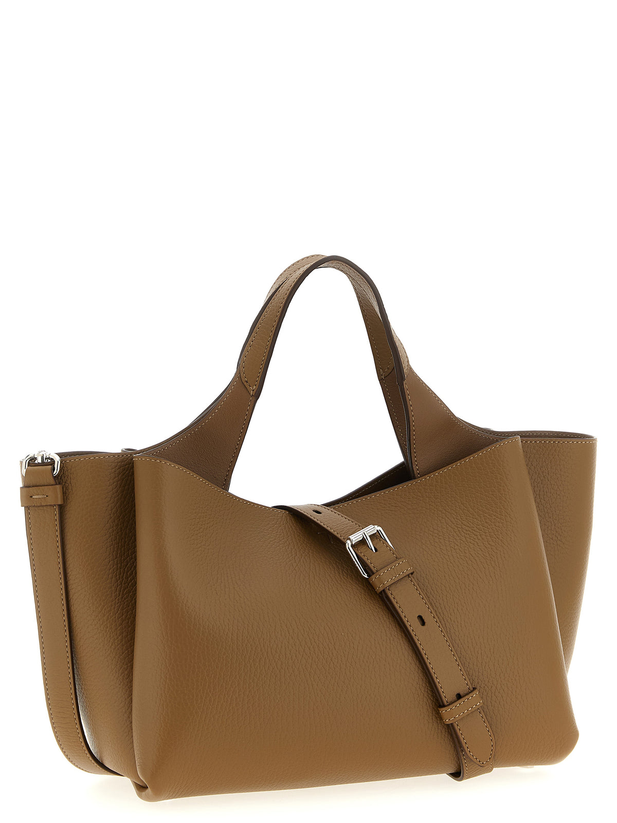 Tod's Brown Calfskin Handbag - Elegant Mini Grainy Leather