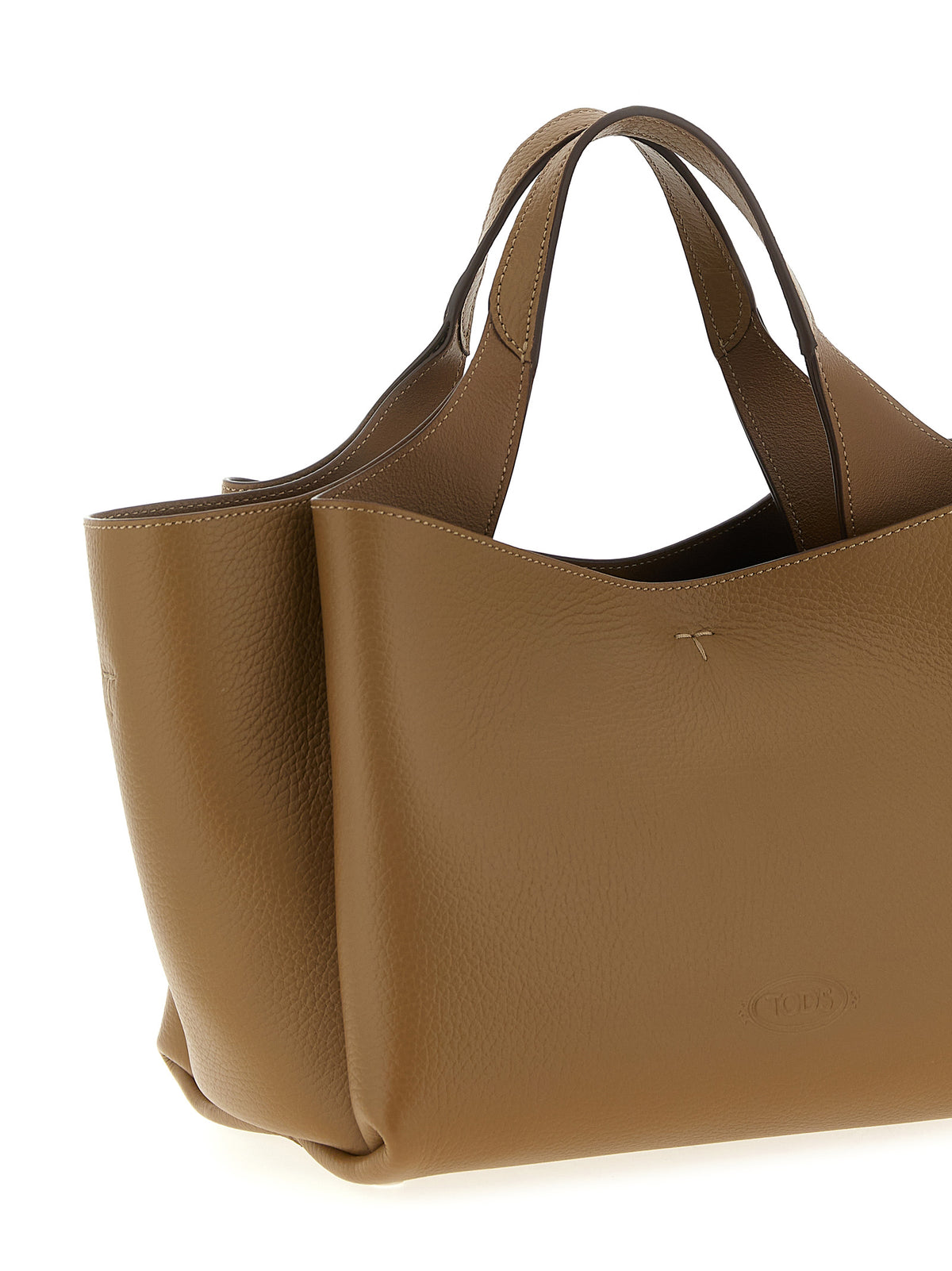 Tod's Brown Calfskin Handbag - Elegant Mini Grainy Leather