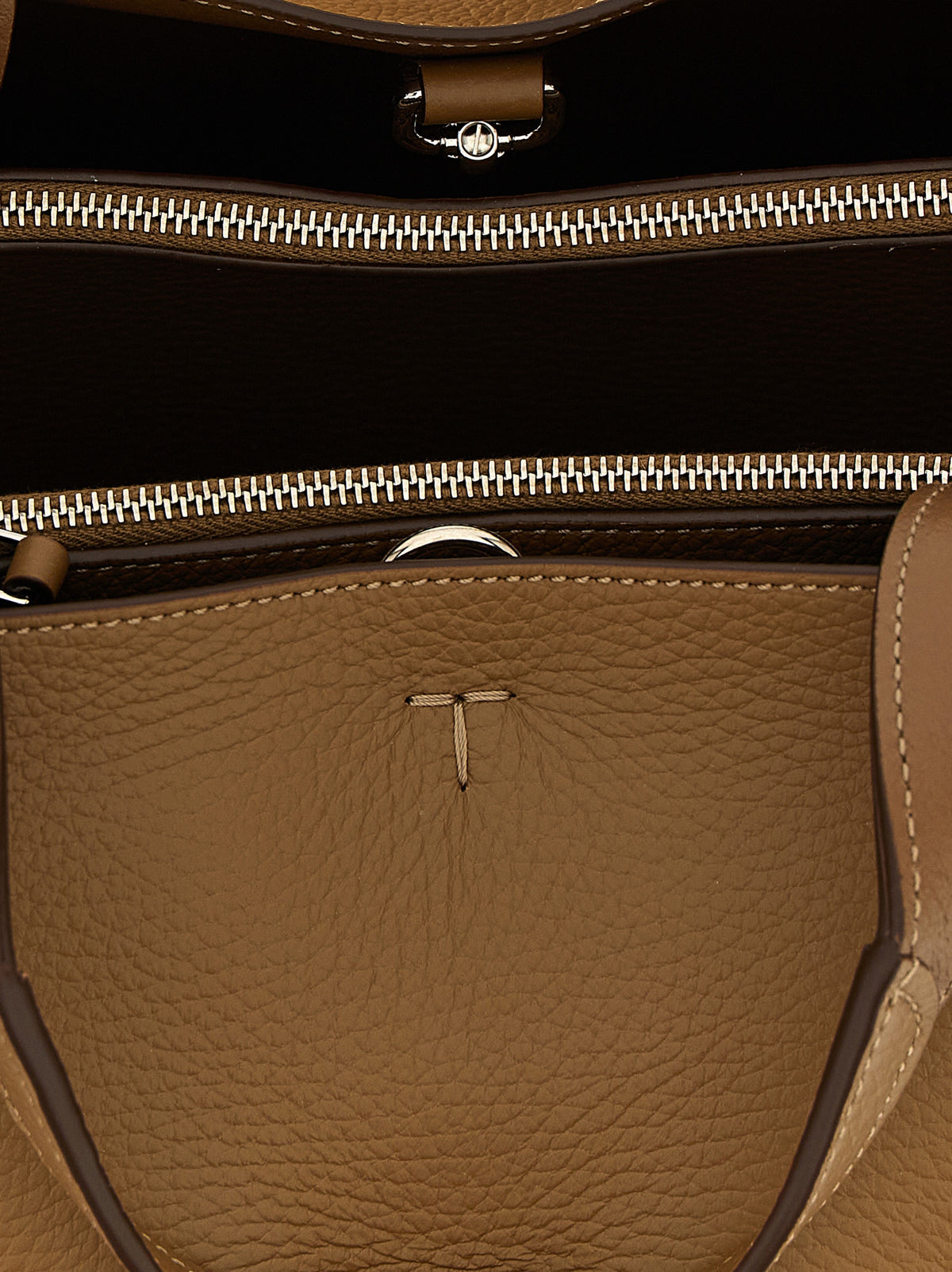 Tod's Brown Calfskin Handbag - Elegant Mini Grainy Leather