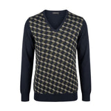 Roberto Pepe Luxury Green Wool V-Neck Sweater for Men