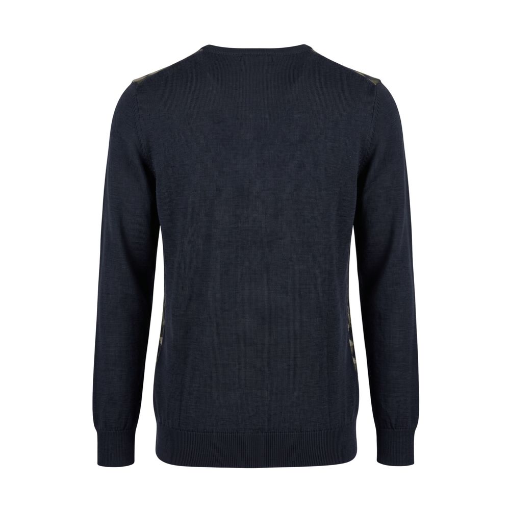 Roberto Pepe Luxury Green Wool V-Neck Sweater for Men